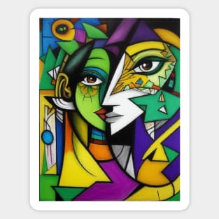 Cubism in the style of Picasso Sticker